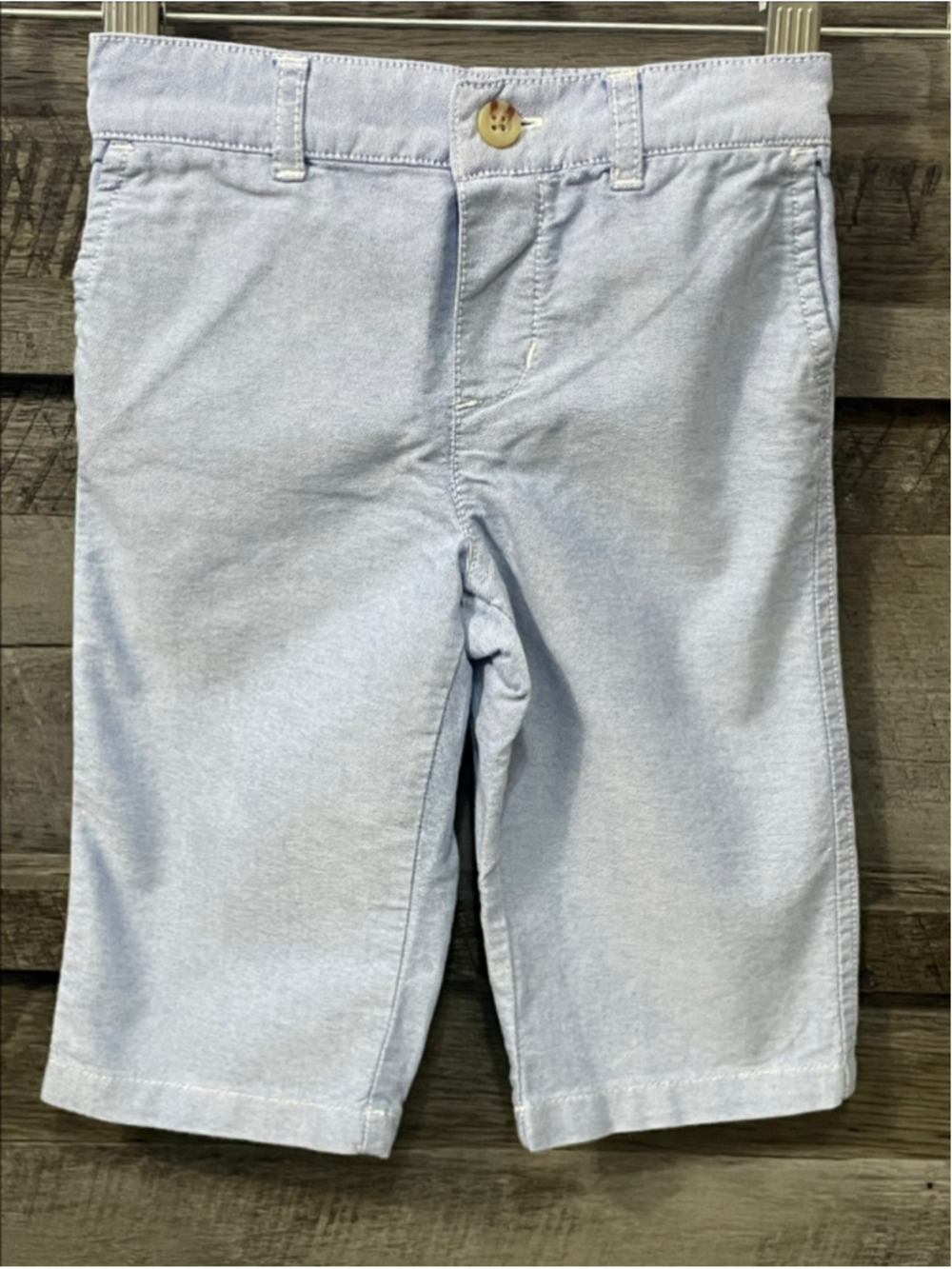 Ralph Lauren Light Blue Oxford Pants Boy 6-9 Months Elastic Waist Chino Trousers